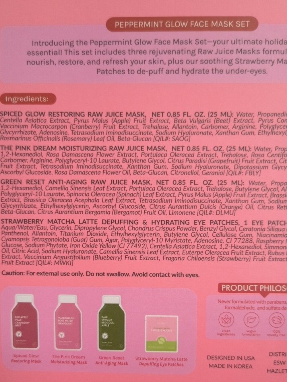 Peppermint Glow Face Mask Set — Pink - Picture 3 of 3